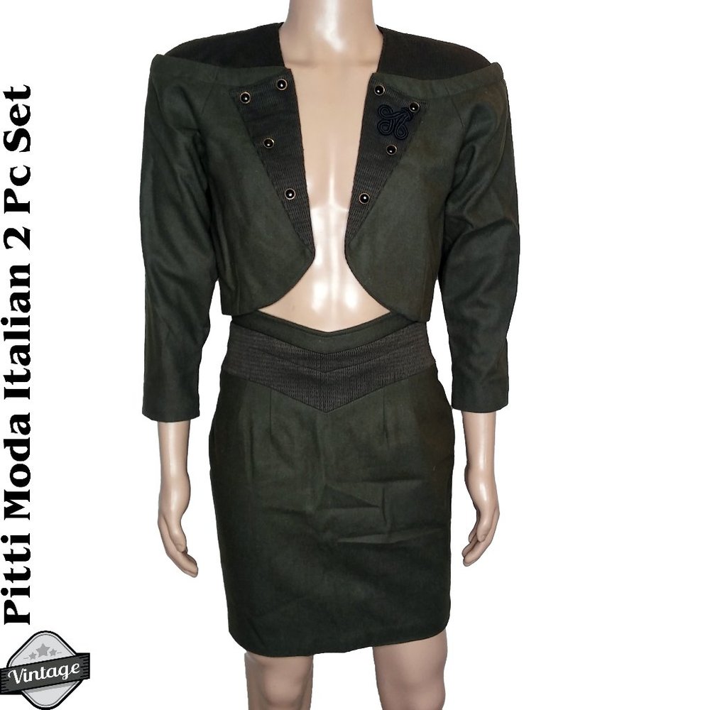 Vintage Pitti Moda Italian 2 Pc Skirt Set